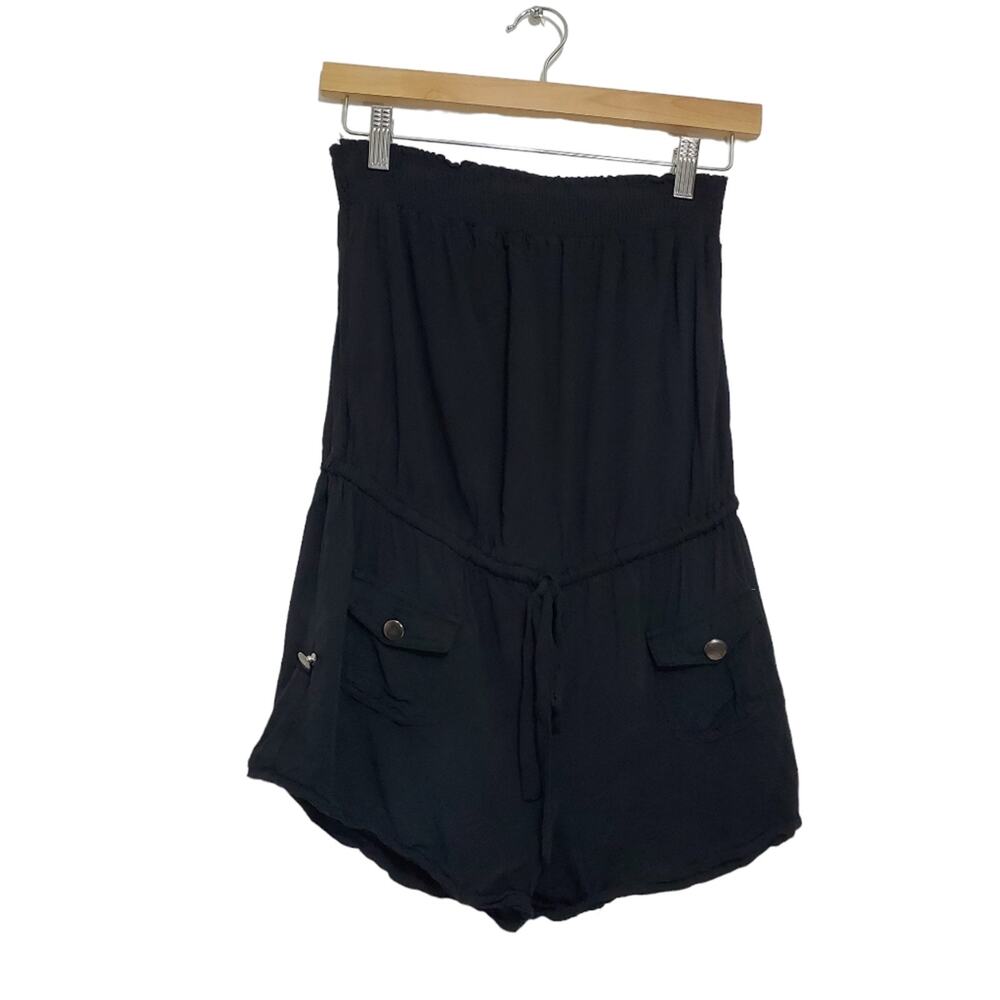 Urban Behavior | 100% Tencel Strapless Romper with Roll Tab Hem and Pockets